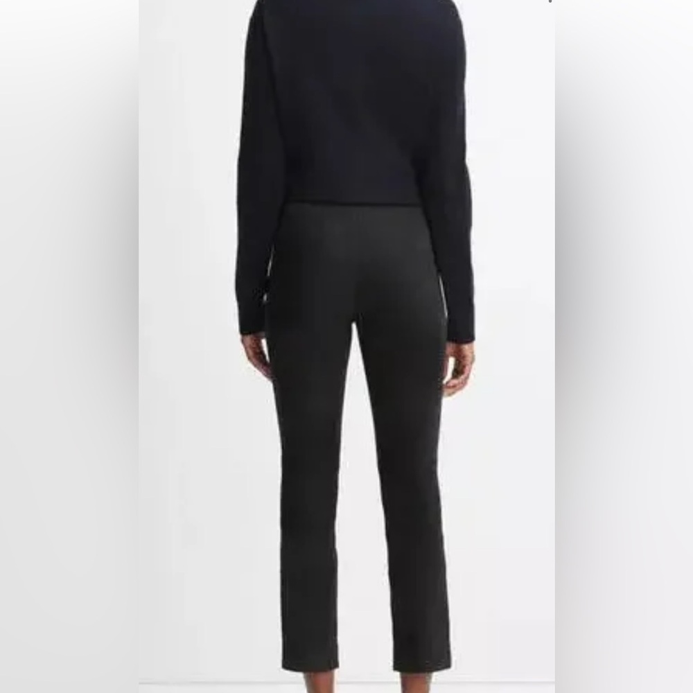 Vince 100% Suede Split Hem Crop Cigarette Pants Navy Holly Go Lightly NWOT - Picture 3 of 10